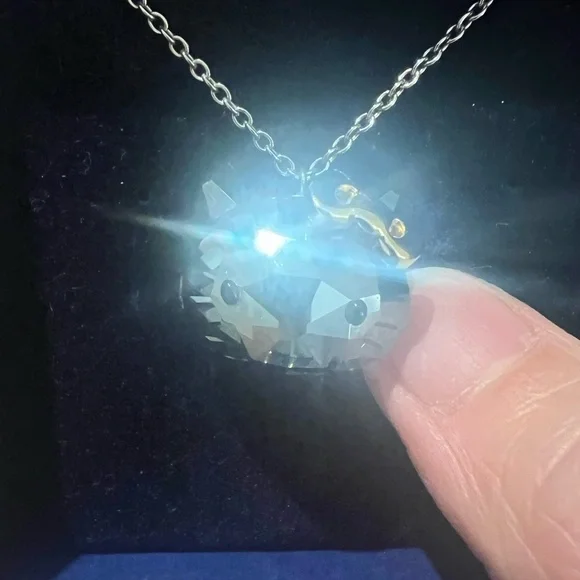 Swarovski Hello Kitty Smoky Crystal Pendant Necklace w Box Warranty Card Sanrio - Picture 6 of 8